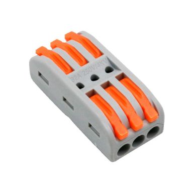 CON-FAST-33, safir, Kabelski konektor, 3 ulaza i 3 izlaza, 28 ~ 12AWG promjer žice