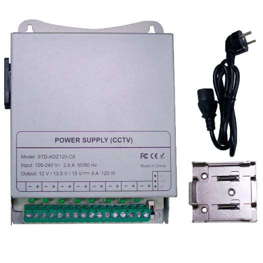 DC12V10A-8-DIN Switching Power Supply   DC Output 12V 10A / 120W   8 outputs 
