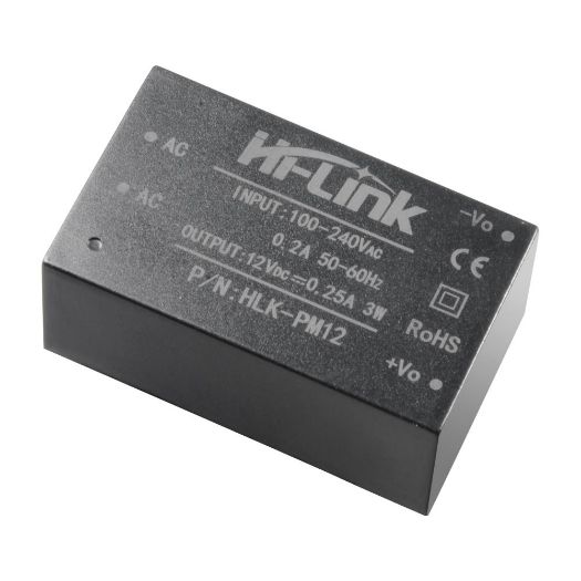 DC12025, Elektroničko napajanje, 12 V / 250 mA, Smanjene dimenzije, Dimenzije 34 (V) x 15 (Š) x 20 (D) mm