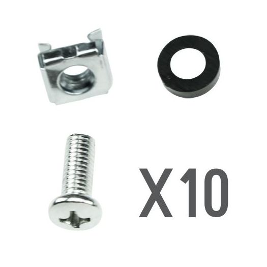 CN-M6, Vijci, Može se montirati u rack, Metrički M6, 10 jedinica, Orah, Vijak i separator