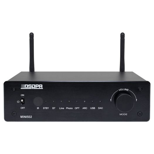 DSPPA-MINI502, Pojačalo za reprodukciju, 2 x 50 W, Dvostruka Bluetooth veza, Reprodukcija s USB-a