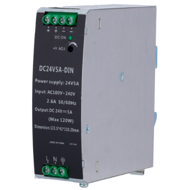 DC24V5A-DIN Switching Power Supply   DC Output 24V 5A / 120W   2 outputs 