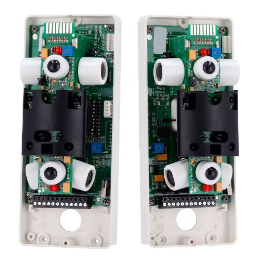 DV-MOSKITO-F, Duevi žičani vanjski detektor, Dvostruki PIR sa svake strane i dvostruki PIR s prednje strane