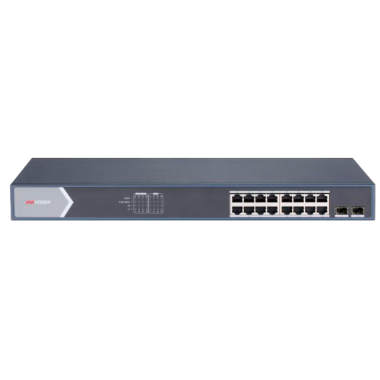 DS-3E1518P-SI Hikvision PoE Switch   16 RJ45 GE ports + 2 Gigabit SFP ports 