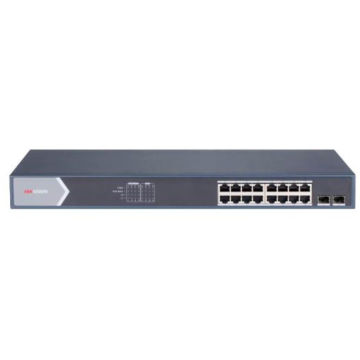 DS-3E1518P-SI, Hikvision PoE preklopnik, 16 RJ45 GE portova + 2 gigabitna SFP portova