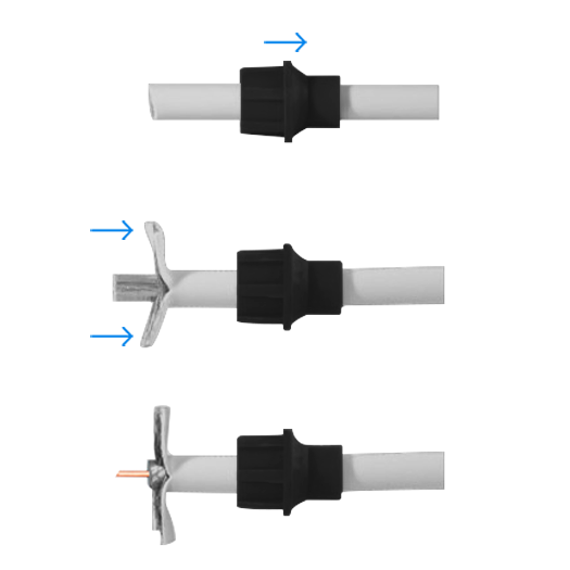 CON100-CAP BNC male connector   Simple   Fast   Reusable   Recyclable   Universal compatibility with microcoaxial and RG59
