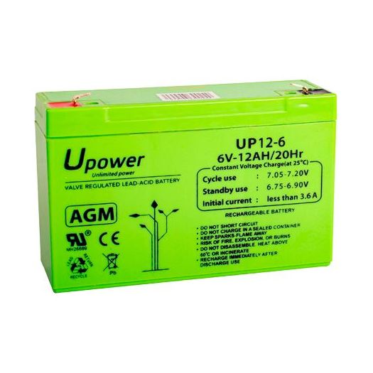 BATT-6012-U, Upower, Punjiva baterija, Voditelj godišnje skupštine, tehnologija kiselina, Napon 6 V