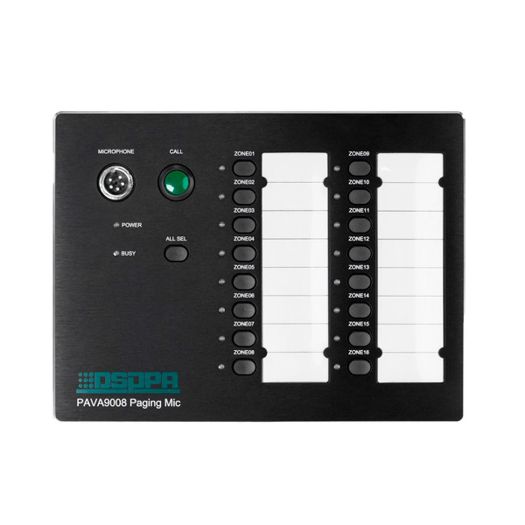 DSPPA-PAVA9008, Stolni mikrofon, Opće i hitne obavijesti, 16 tipki za odabir zone