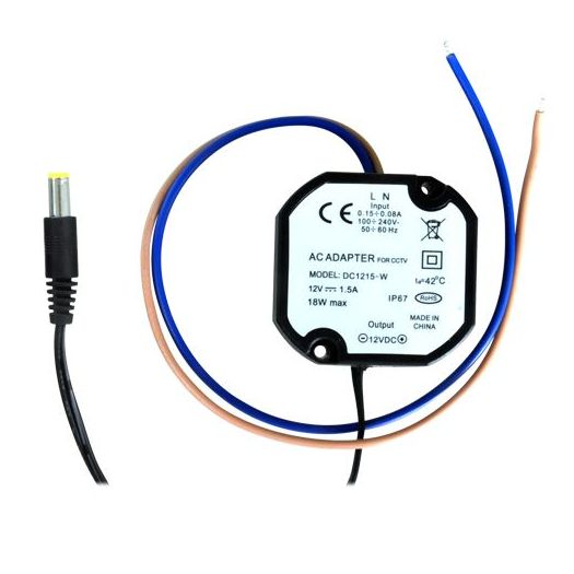 DC1215-W, Elektroničko napajanje, 12 V / 1500 mA, Smanjene dimenzije, 52 (Al) x 50 (An) x 25 (Fo)