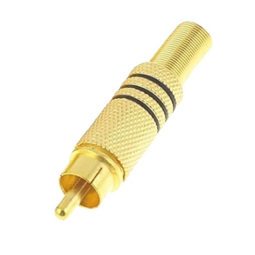 CON117 Connector   RCA male for soldering   Parallel audio cable   For cables O 6mm 