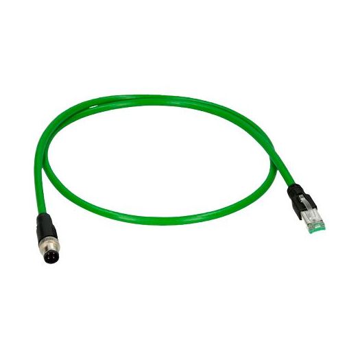 CON-M12-RJ45, Adapter za muški na muški M12 konektor RJ45, Ethernet, Posebno za zrakoplovstvo