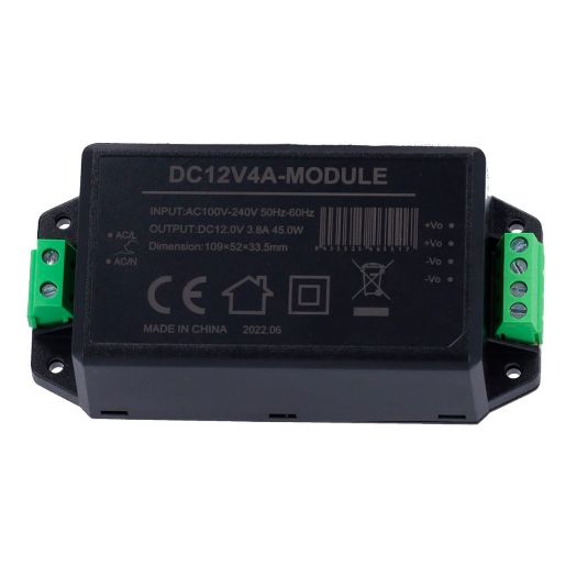 DC12V4A-MODULE, Adapter za napajanje, Izlaz DC 12 V 3,8 A, Ulaz AC100, 240 V 50/60 HZ