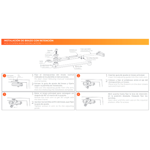DR-D-22194 Articulated arm door closer   Surface and reversible installation 