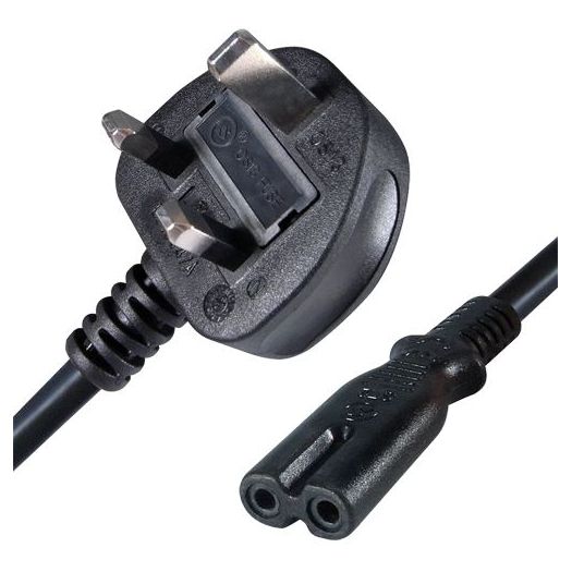 AC-UK-C7, Kabel za utičnicu, Konektor QT2, Kompatibilno s britanskim 3-pinskim utikačima, Zaštitni osigurač