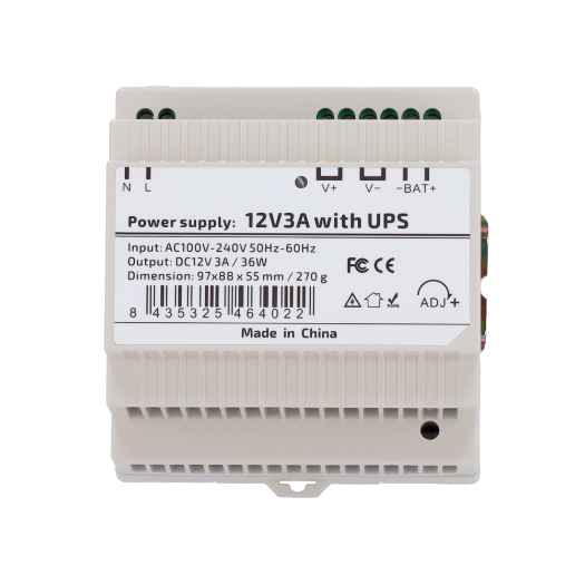 DC12V3A-DIN-UPS-P