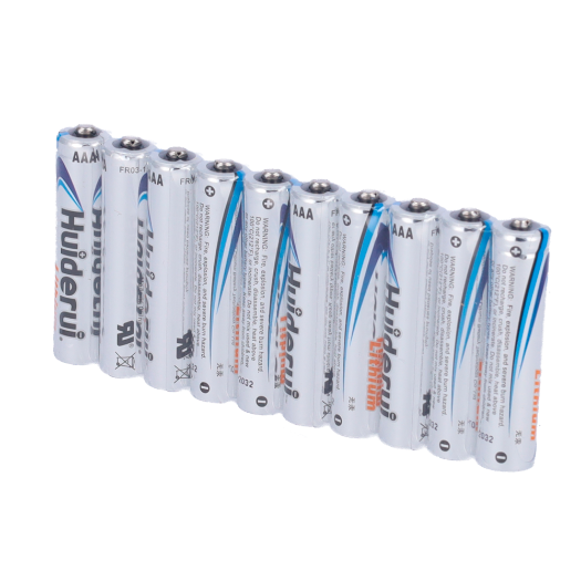10XBATT-AAA-FR03 Huiderui   AAA battery pack / FR03 / 24LF   10 units   Voltage 1.5 V   Lithium   Nominal capacity 1000 mAh 