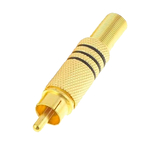 CON117 Connector   RCA male for soldering   Parallel audio cable   For cables O 6mm 
