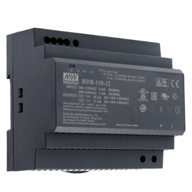 AK-HDR-150-12 Power supply   Output 12 V / 10 A / 150 W   2 outputs   178 (W) x 97 (H) x 38 (D) mm 