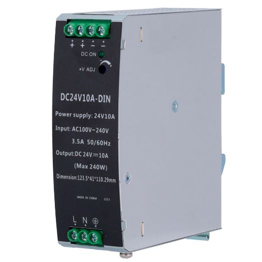 DC24V10A-DIN, Preklopno napajanje, DC izlaz 24V 10A / 240W, 2 izlaza