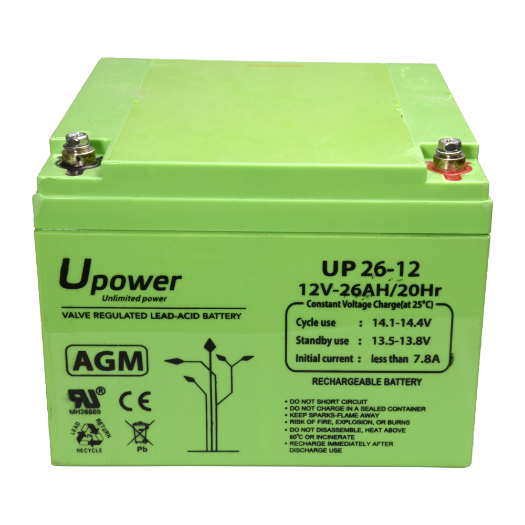 BATT-1226-U Upower   Rechargeable battery   AGM lead acid technology   Voltage 12 V 