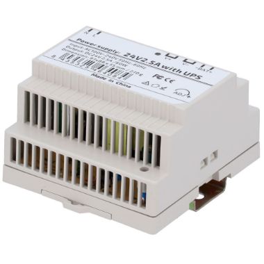 DC24V2A5-DIN-UPS-P, Napajanje, DC izlaz 24V 2.5A / 60W, Ulazni izmjenični napon 100 V ~ 240 V 50 Hz