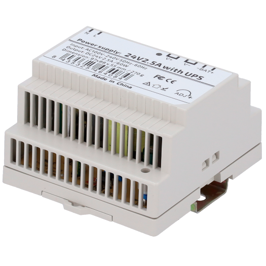 DC24V2A5-DIN-UPS-P Power supply    DC Output 24V 2.5A / 60W   AC input voltage 100V ~ 240V 50Hz