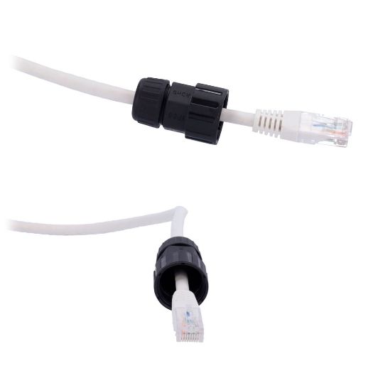 CON-RJ45-GLAND-W-BLACK, Konektor s industrijskim priključkom, Ulazni konektor RJ45