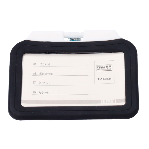 CARD-HOLDER-CLIP-BLACK Card holders   Retractable cord and clip arrangement 