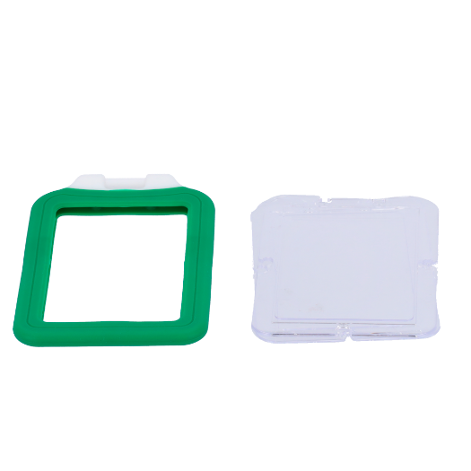 CARD-HOLDER-V-GREEN Card holders   Vertical layout   Protective plastic sheeting 
