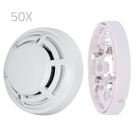 50XKIT-DMT-OPTICAL Kit 50 optical detectors and DMTech bases   Conventional optical fire detector 