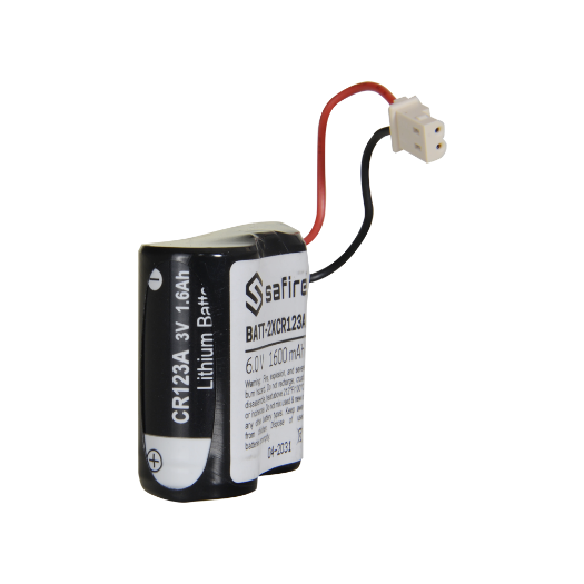 BATT-2XCR123A Safire   Battery pack CR123A / CR17345 / 5018LC   In retractable with Molex connector 5284 