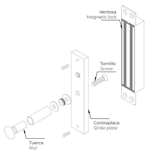 DR-M-M600MS, Dorcas elektromagnetska vakuumska čašica, Za jednokrilna vrata, Sila držanja 280 kg