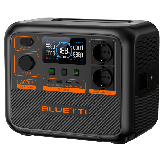 BL-AC70P Bluetti portable battery   Large capacity 864Wh   Power output 1000W max 