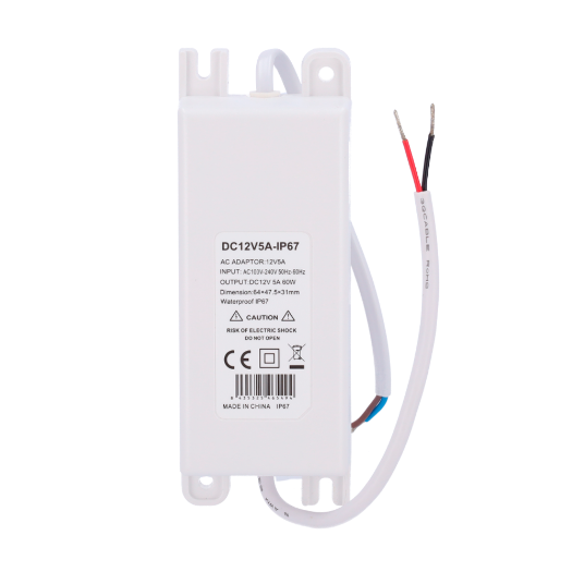 DC12V5A-IP67 Power supply   Output DC 12 V 5 A   AC output 230V 50Hz   Weatherproof IP67 
