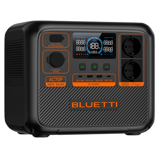 BL-AC70P Bluetti portable battery   Large capacity 864Wh   Power output 1000W max 
