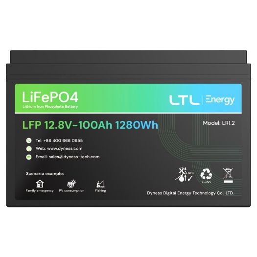 DY-AR-1200, Stacionarna baterija, Kapacitet 1280 Wh, LiFePO4 12V / 100Ah, 3000 životnih ciklusa