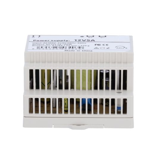 DC12V5A-DIN-P, Napajanje, DC izlaz 12V 5A / 60W, Ulazni izmjenični napon 100 V ~ 240 V 50 Hz