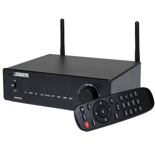 DSPPA-MINI502, Pojačalo za reprodukciju, 2 x 50 W, Dvostruka Bluetooth veza, Reprodukcija s USB-a