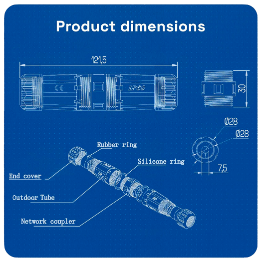 CON-RJ45-GLAND-W-BLACK