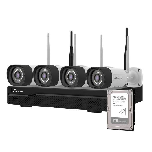 NV-KIT1630W6-4CAM-1TB, Nivian WiFi CCTV komplet, NVR 16 kanala, 4 Pre, registrirane 3 Mpx kamere