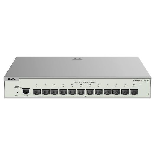 RG-NBS5500-12XS, Reyee Switch Cloud Layer 3, 12x SFP+ 10Gbps + 1x Upravljanje, VCS/Statičko usmjeravanje/RIP/OSPF