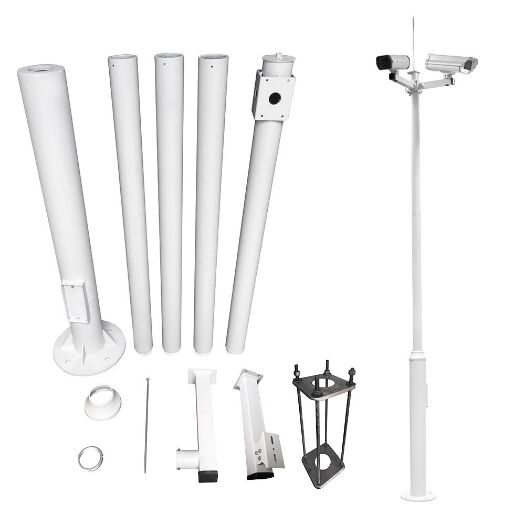 POLE-600-D, Stup za videonadzor, 6 metara visine, Izrađeno od pocinčanog čelika, 5 komada od 1, 2 metra koja čine stup