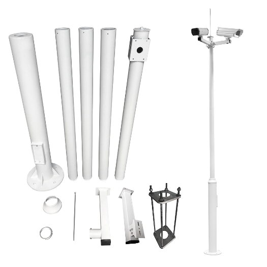 POLE-600-D CCTV Pole   6 meters in height   Made of galvanized steel   5 pieces of 1,2 meters that make up the pole 