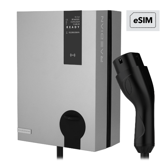 RD-NEO-22-C5-ESIM-SILVER Punjač za električna vozila   Snaga 22 kW / 32 A / Trofazni