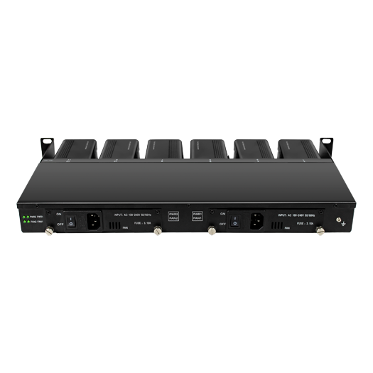 RACK-1U12MC-AC220D Metallic chassis   For racking up to:   12 Media Converters 