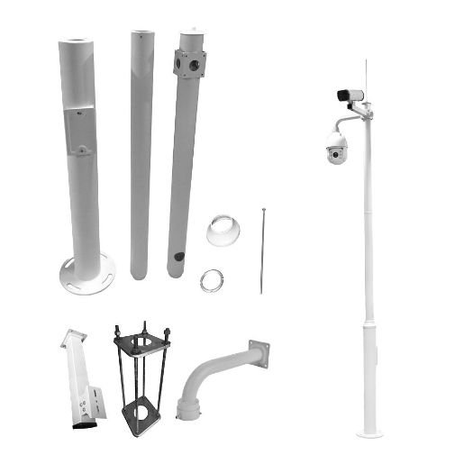 POLE-450-D, Stup za videonadzor, 4,5 metara visine, Izrađeno od pocinčanog čelika, 3 komada od 1, 5 metara koji čine stup