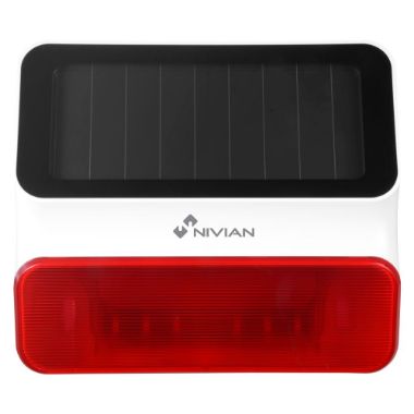 NVS-S8A-U1, Nivian Smart, Solarna vanjska sirena, Solarna energija i rezervna baterija