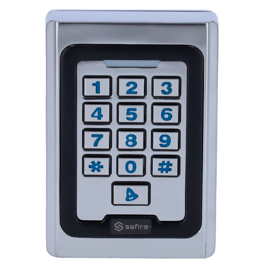 SF-AC102-MF Standalone access control   Access by MF card and PIN   Relay, pushbutton and buzzer outputs 