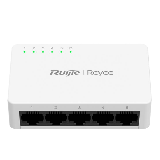 RG-ES05G-L Reyee Switch Desktop   Plastic Housing   5 ports RJ45   Speed 10/100/1000Mbps 
