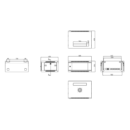 RACK-4U Rack cabinet for wall   Up to 4U rack of 19"   Up to 60 kg load 